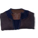 Vintage Benetti large brown and blue 1/4 zip up high neck sweater