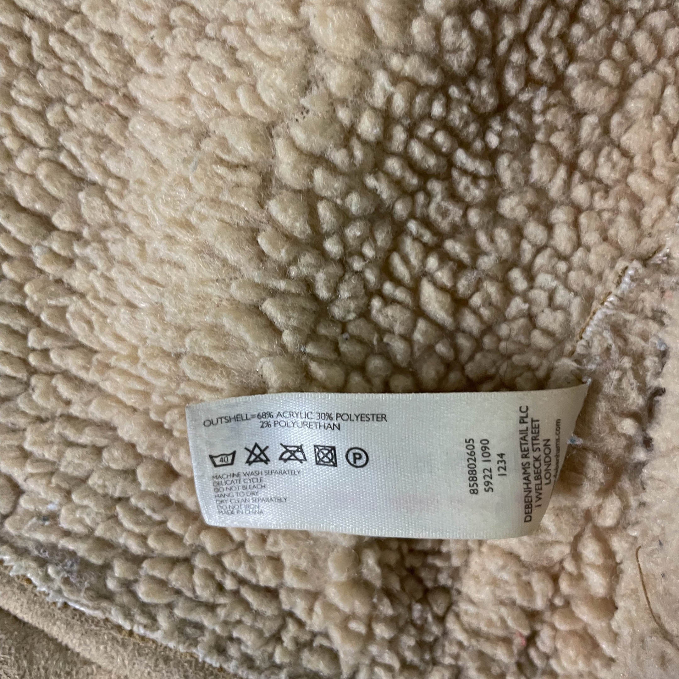 Vintage Men's Maine New England Faux Suede cream full zip jacket in M