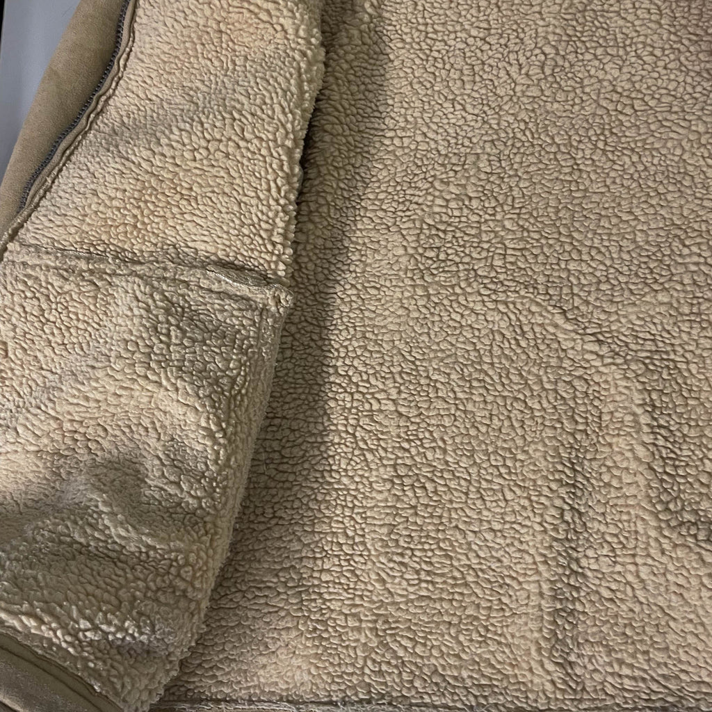 Vintage Men's Maine New England Faux Suede cream full zip jacket in M