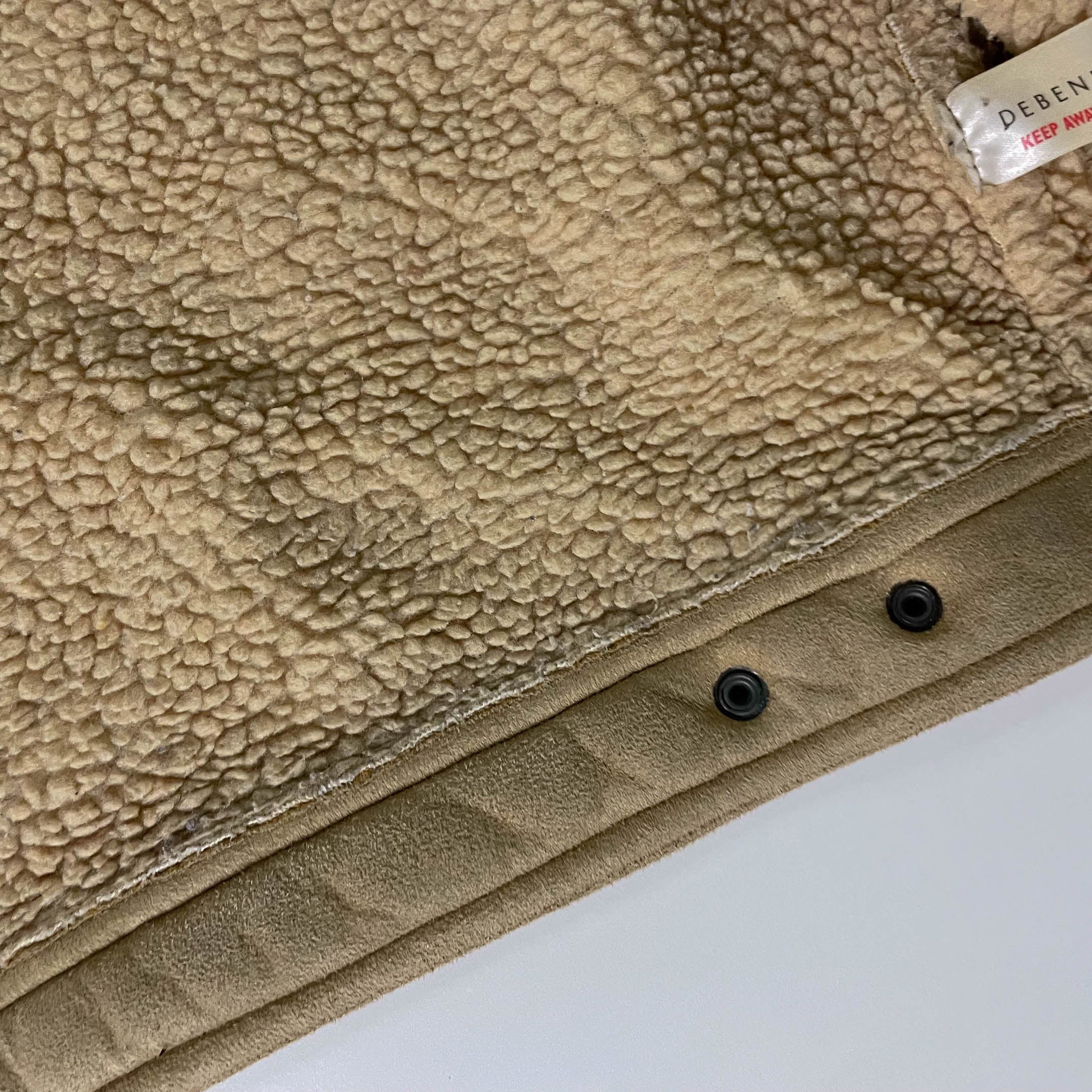 Vintage Men's Maine New England Faux Suede cream full zip jacket in M