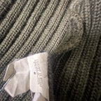 New Pennv Heavy knit full zip up khaki green medium high neck sweater