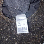 Vintage womens River Island black mini sleeveless sparkly jumpsuit UK 18