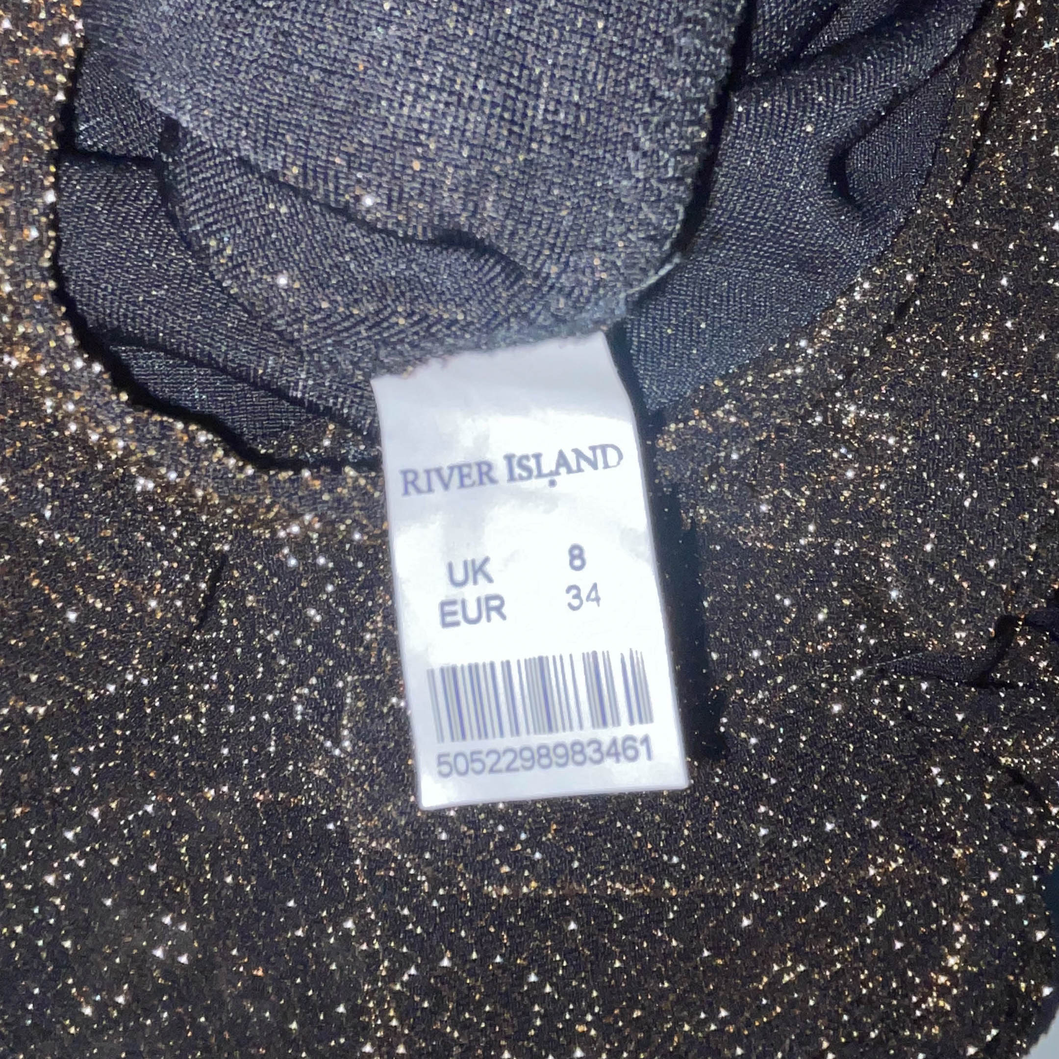 Vintage womens River Island black mini sleeveless sparkly jumpsuit UK 18