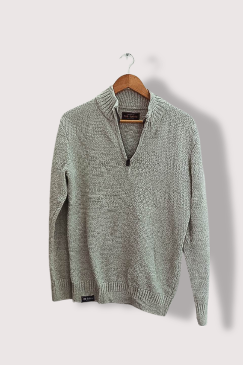 Vintage Ted smith premium cream 1/4 zip up high neck medium knitted sweater