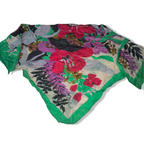 Vintage womens floral print multicoloured scarf L 30 W 32| SKU 3751