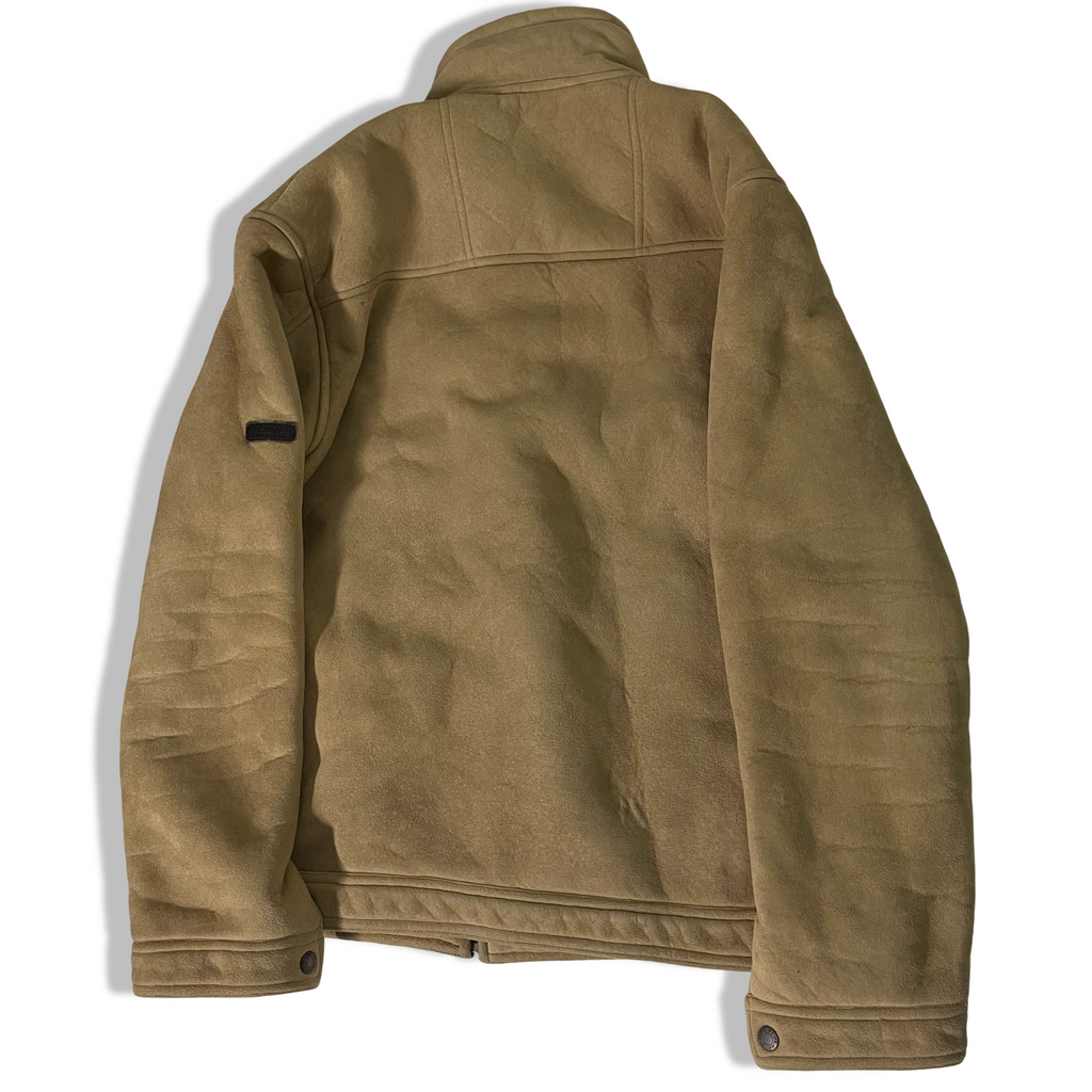Vintage Men's Maine New England Faux Suede cream full zip jacket in M