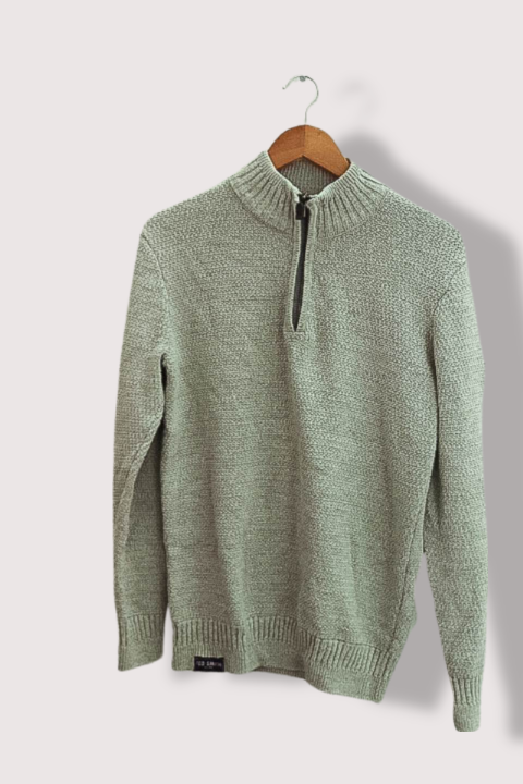 Vintage Ted smith premium cream 1/4 zip up high neck medium knitted sweater