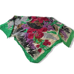 Vintage womens floral print multicoloured scarf L 30 W 32| SKU 3751