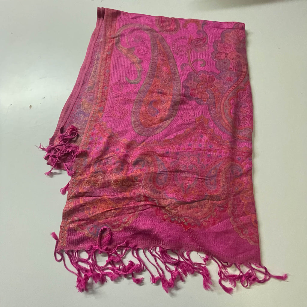 Vintage Pink women's Cashmere Pashmina scarf  W27 L 72| SKU 3752
