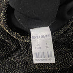 Vintage womens River Island black mini sleeveless sparkly jumpsuit UK 18
