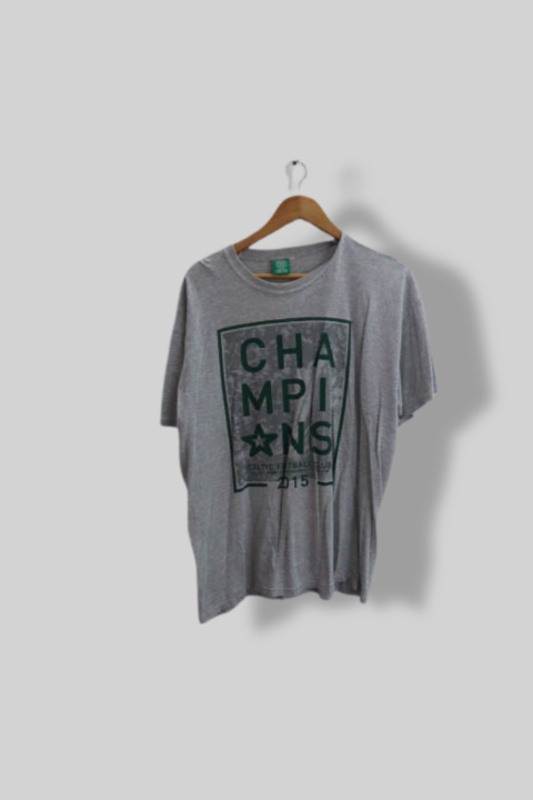 Vintage Grey Celtic FC Champions scottish premiership 2015 graphics mens tees XL