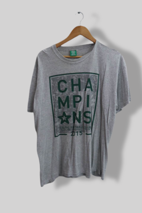 Vintage Grey Celtic FC Champions scottish premiership 2015 graphics mens tees XL