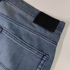 Vintage Mark & Spencers men's slim fit blue baby print jeans trouser| SKU 3702