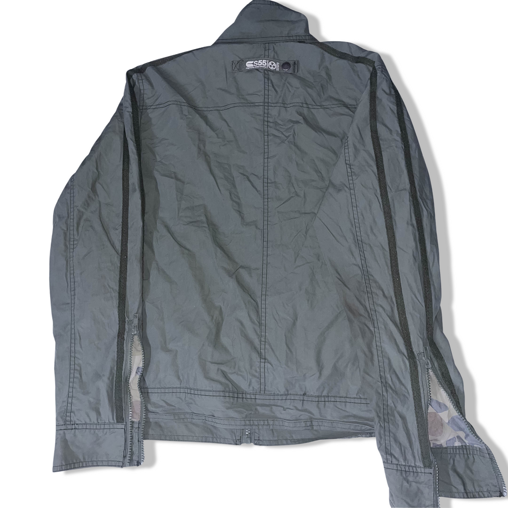Vintage Crosshatch mens medium Army green military full zip up jacket