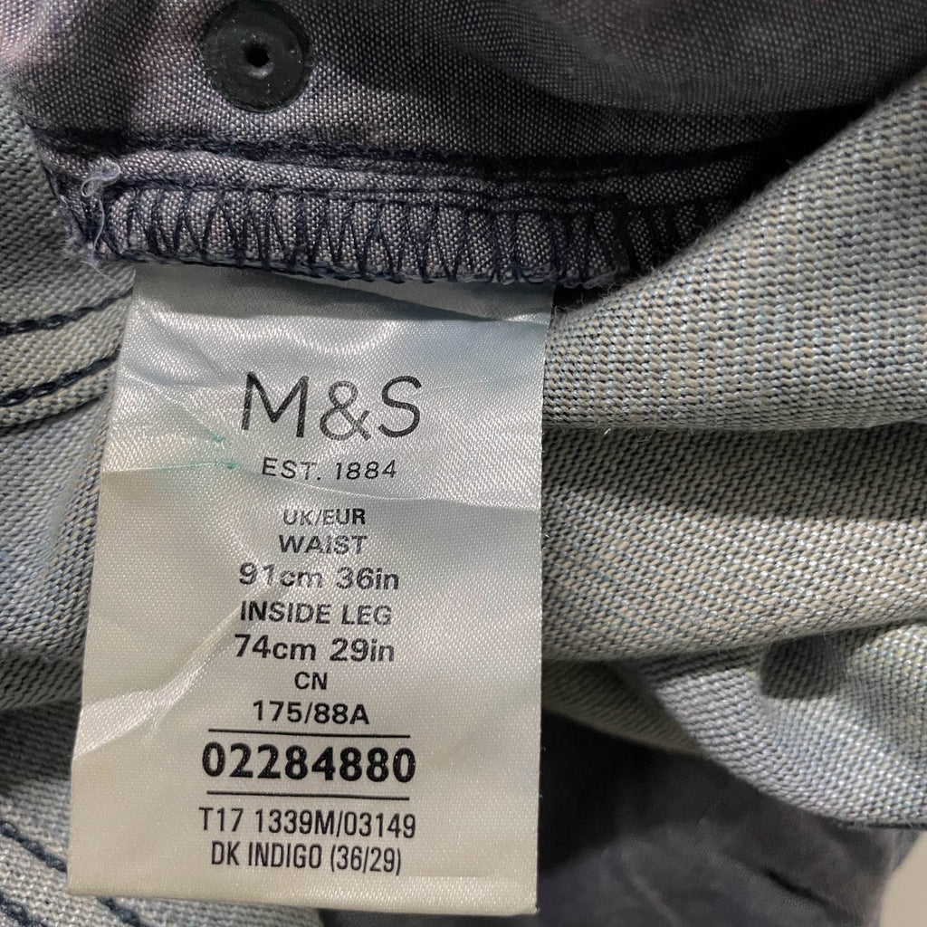 Vintage Mark & Spencers men's slim fit blue baby print jeans trouser| SKU 3702
