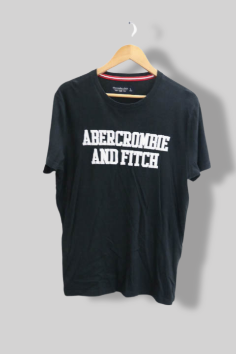 Vintage Black Abercrombie & Fitch Print Large mens tees