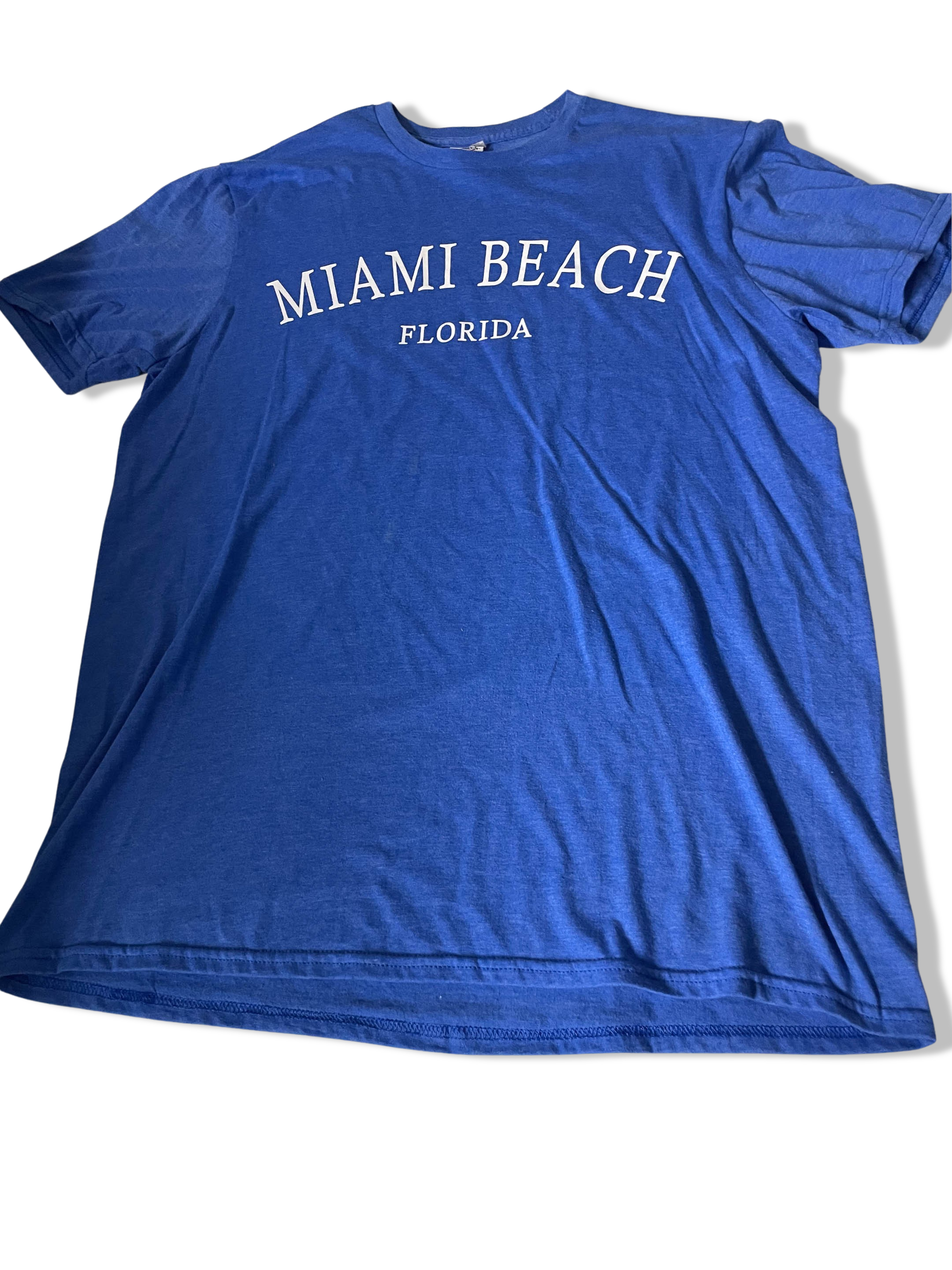 Vintage Delta Miami Beach Florida print blue large short sleeve tees