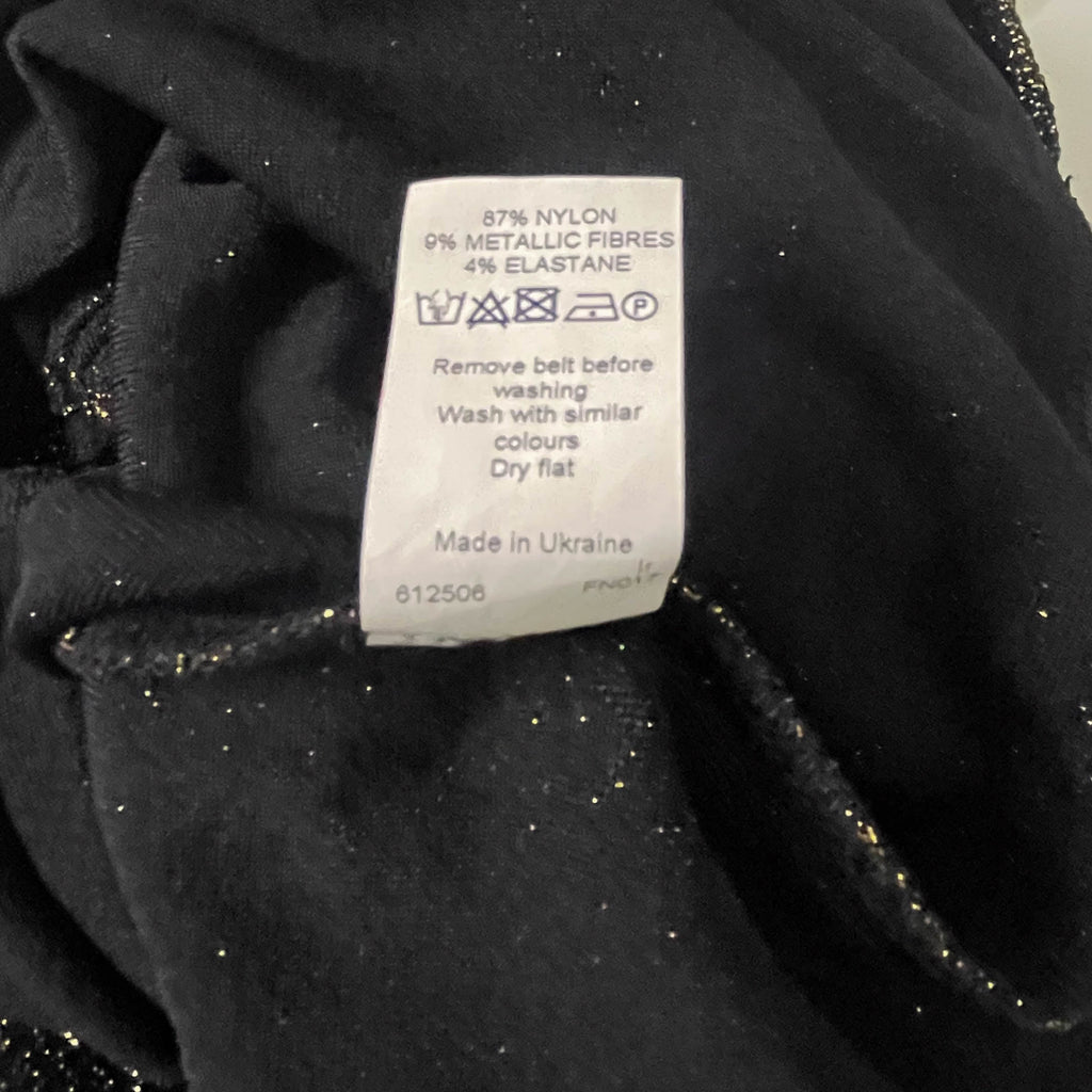 Vintage womens River Island black mini sleeveless sparkly jumpsuit UK 18