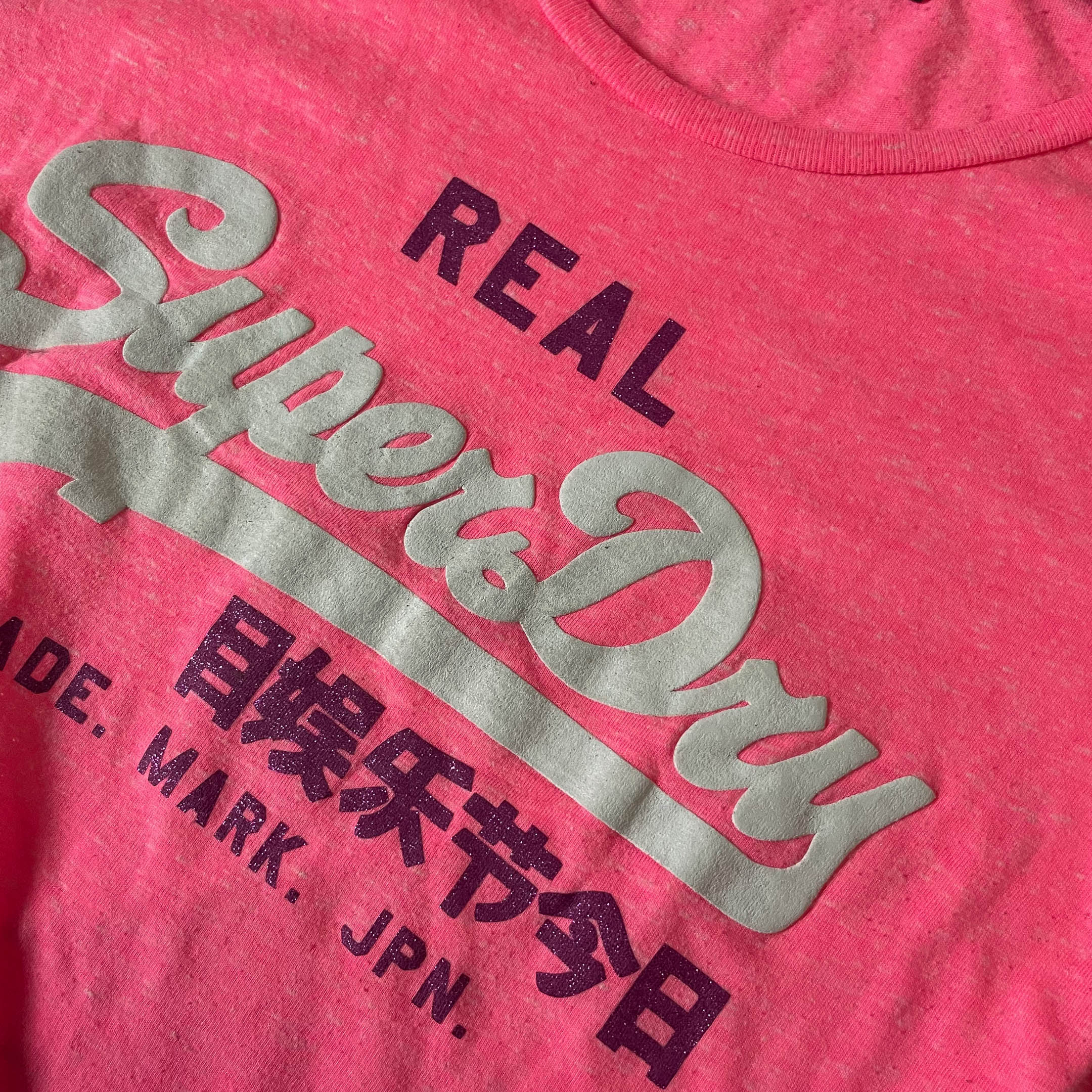 Women's Superdry Japan 77 pink short sleeve tees in S| L23W16| SKU 3754