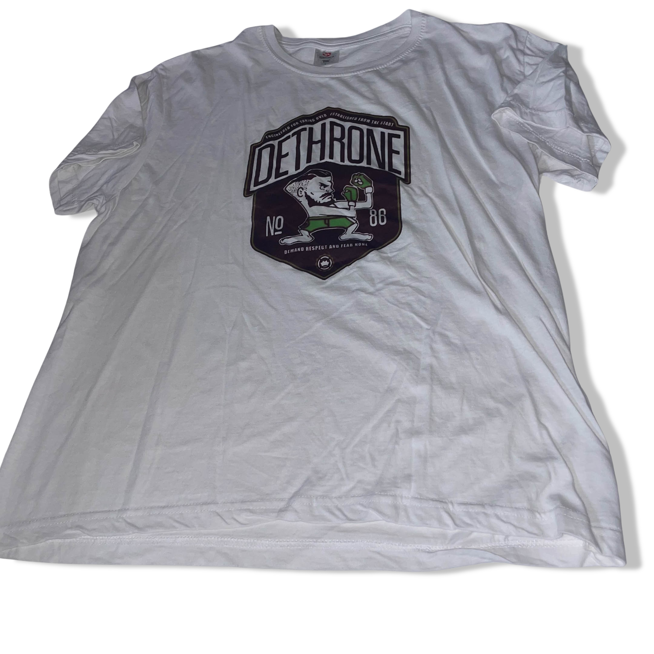 Vintage Stredman Dethrone graphics large white tees