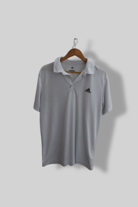 Vintage White mens Adidas Climalite large polo shirt