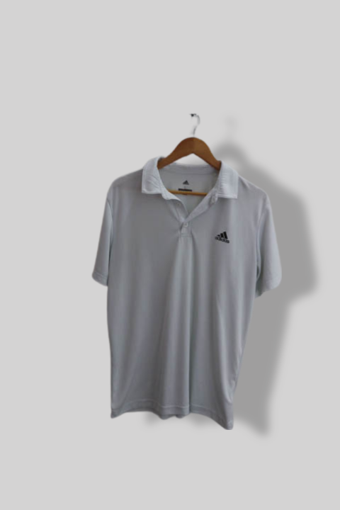 Vintage White mens Adidas Climalite large polo shirt