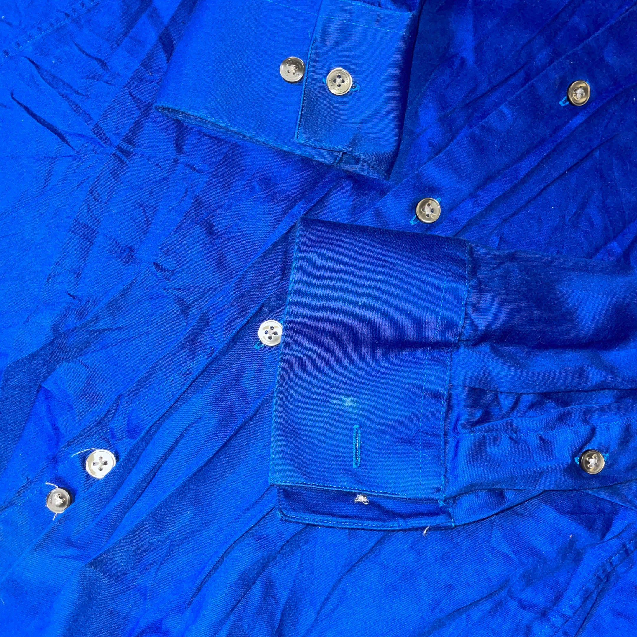 Vintage Men's Blue Calvin Klein Slim fit stretch long sleeve shirt in S/M| 3755