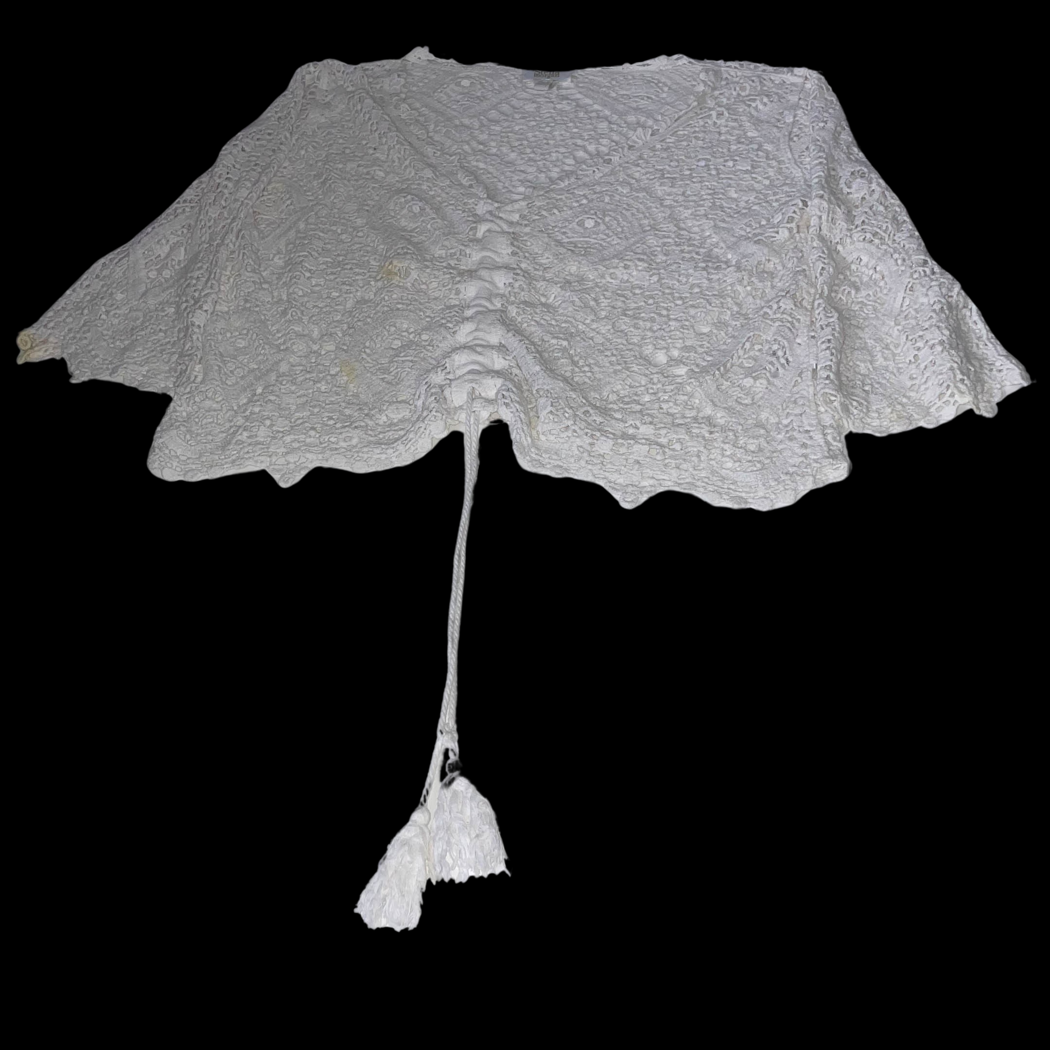 Vintage Stella Morgan womens crochet lace white large top