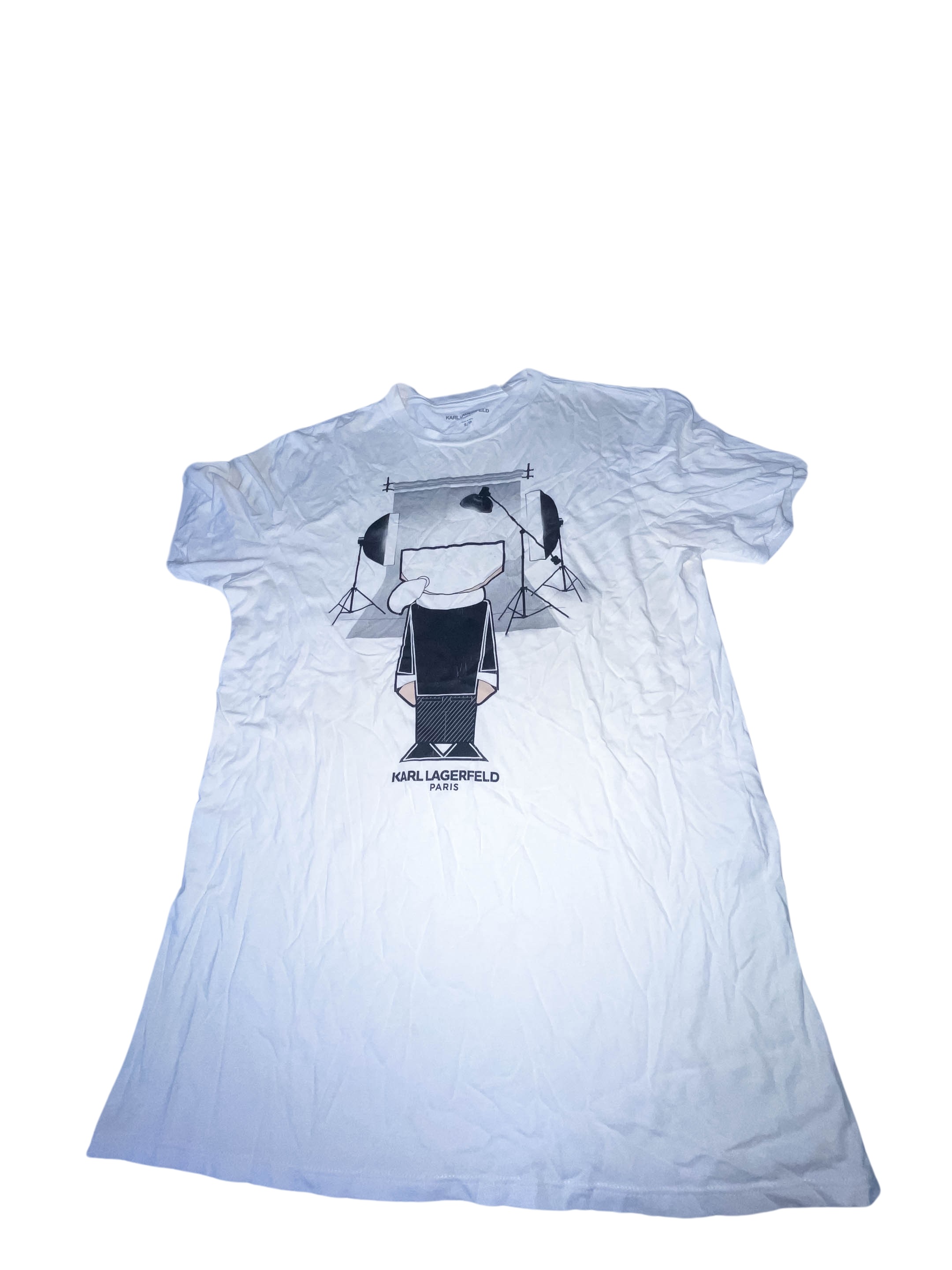 Vintage Karl Lagerfield graphics small white tees