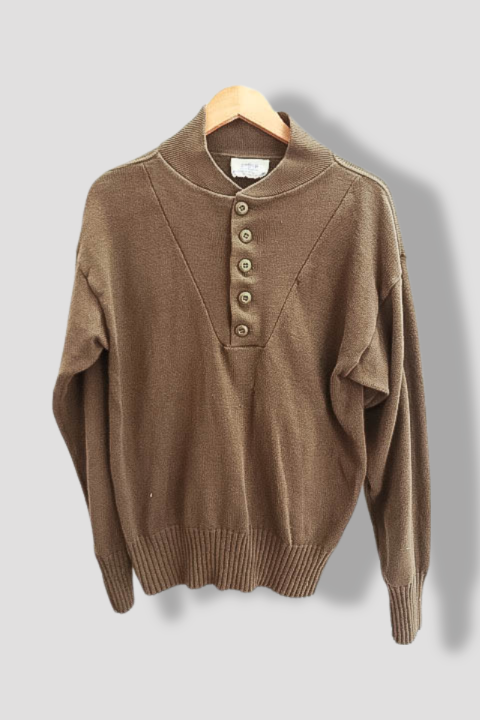 Vintage DSCP Garrison collection US Army brown 5 button military sweatshirt M