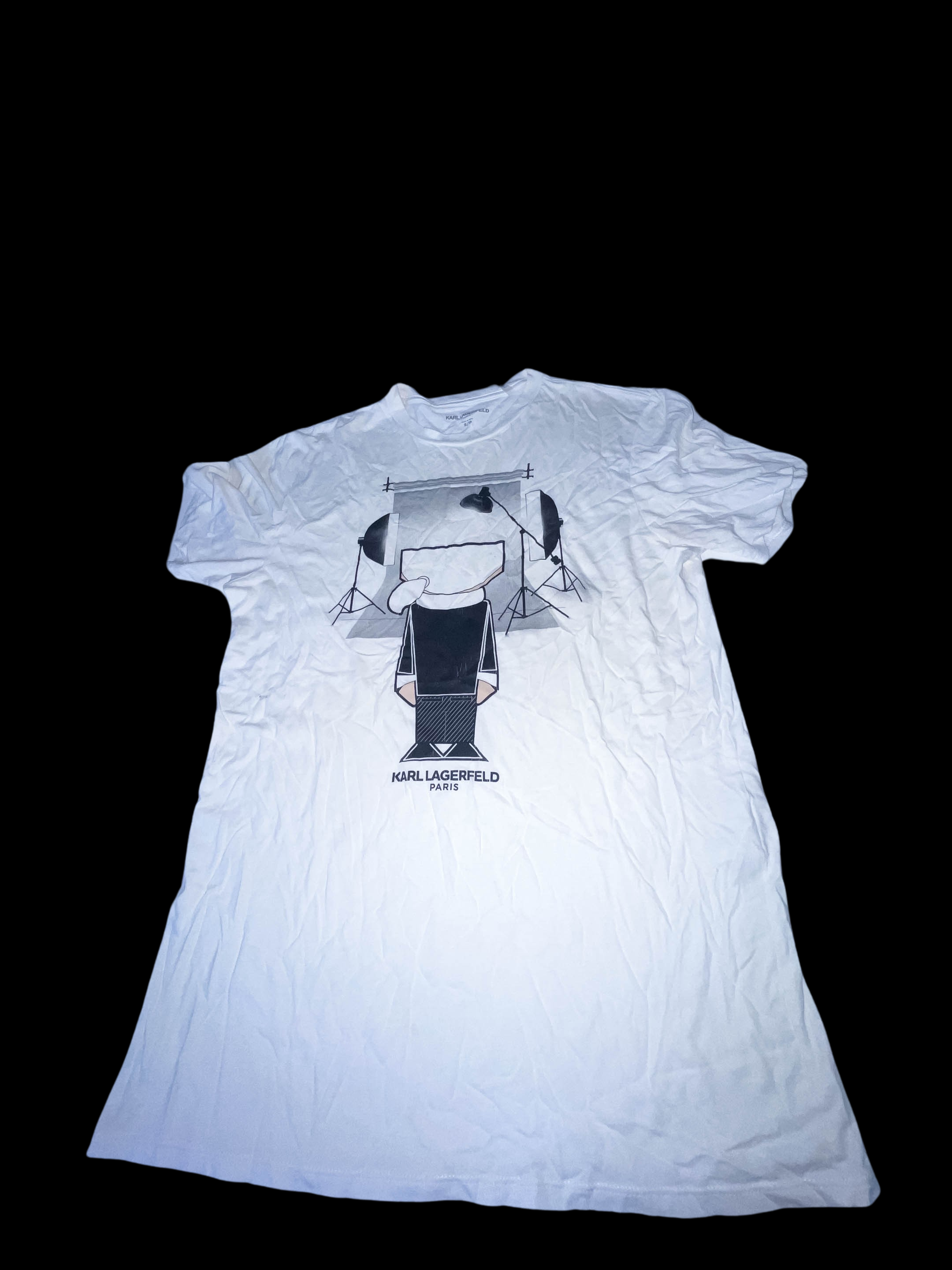 Vintage Karl Lagerfield graphics small white tees