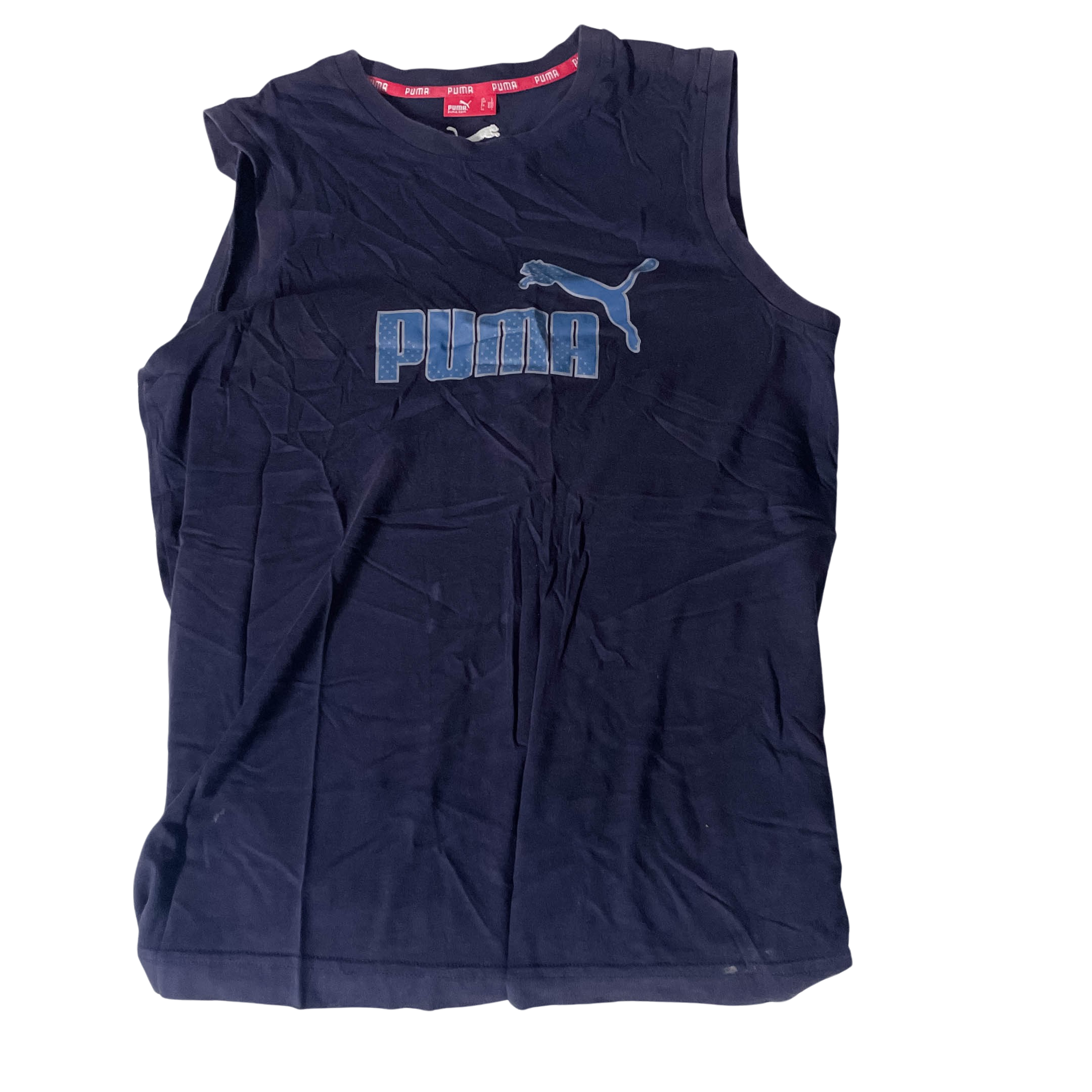Vintage Puma Essential Sleeveless Black Large T-Shirt