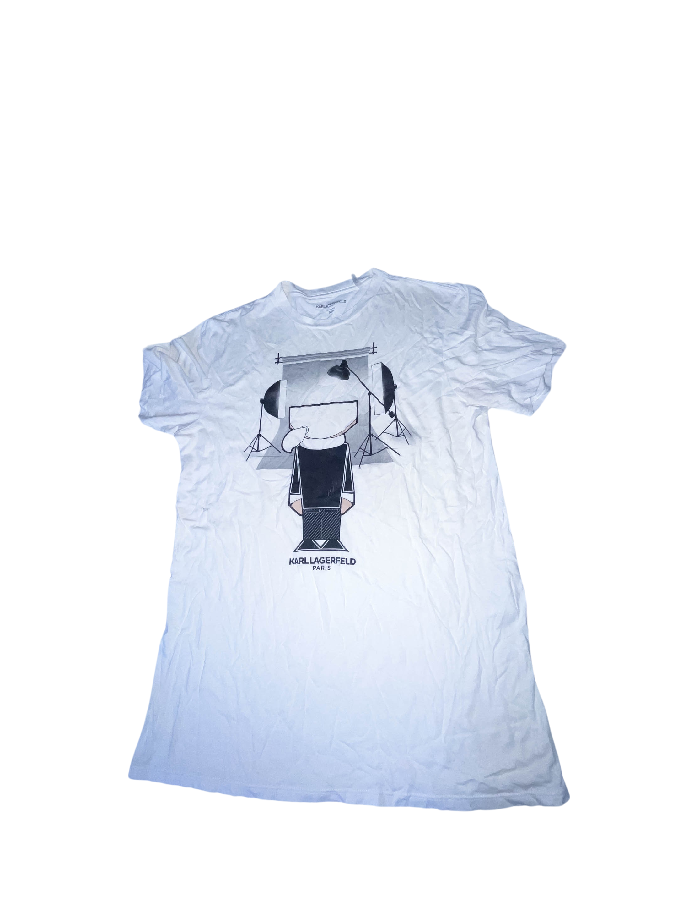 Vintage Karl Lagerfield graphics small white tees