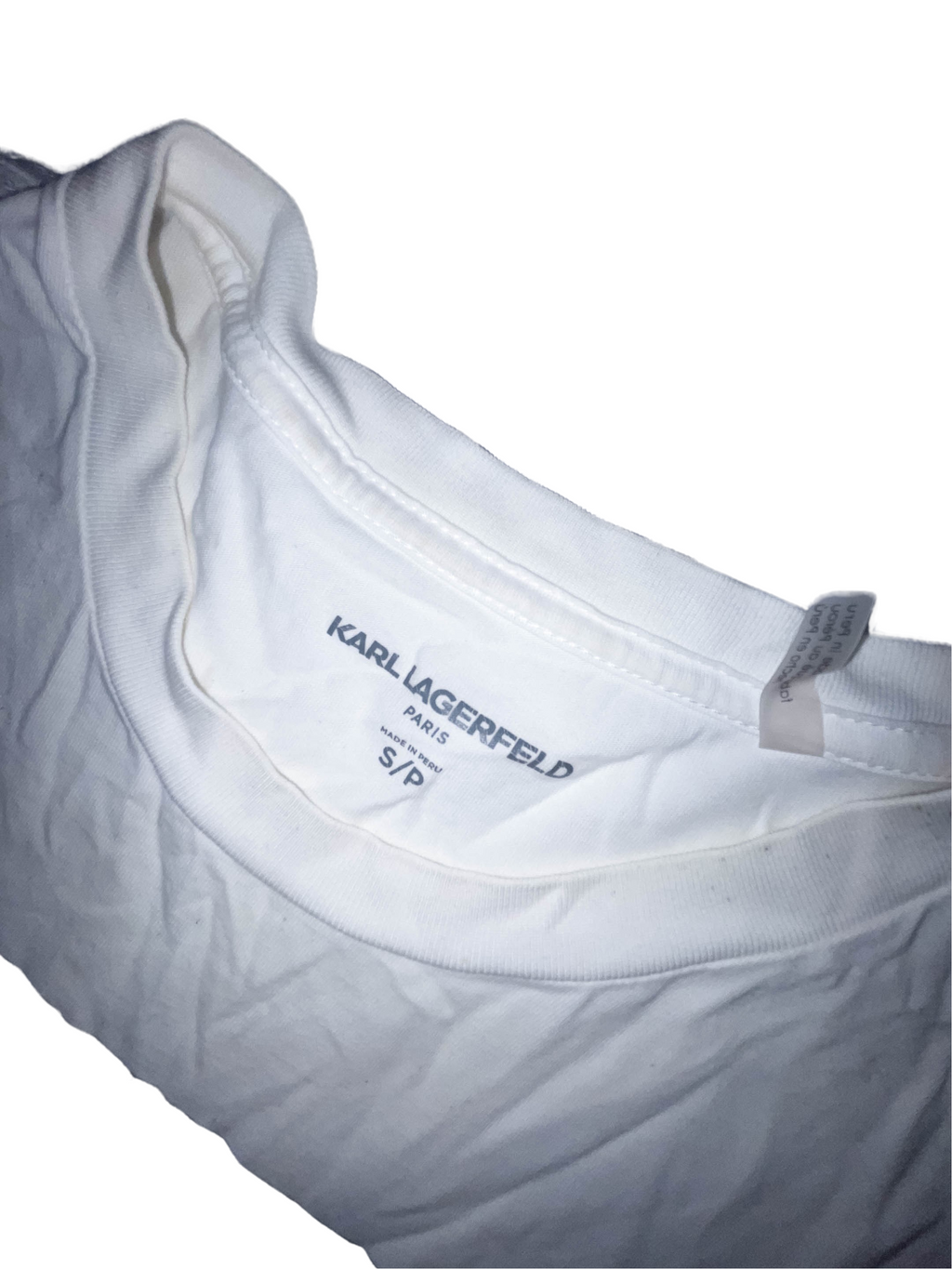 Vintage Karl Lagerfield graphics small white tees