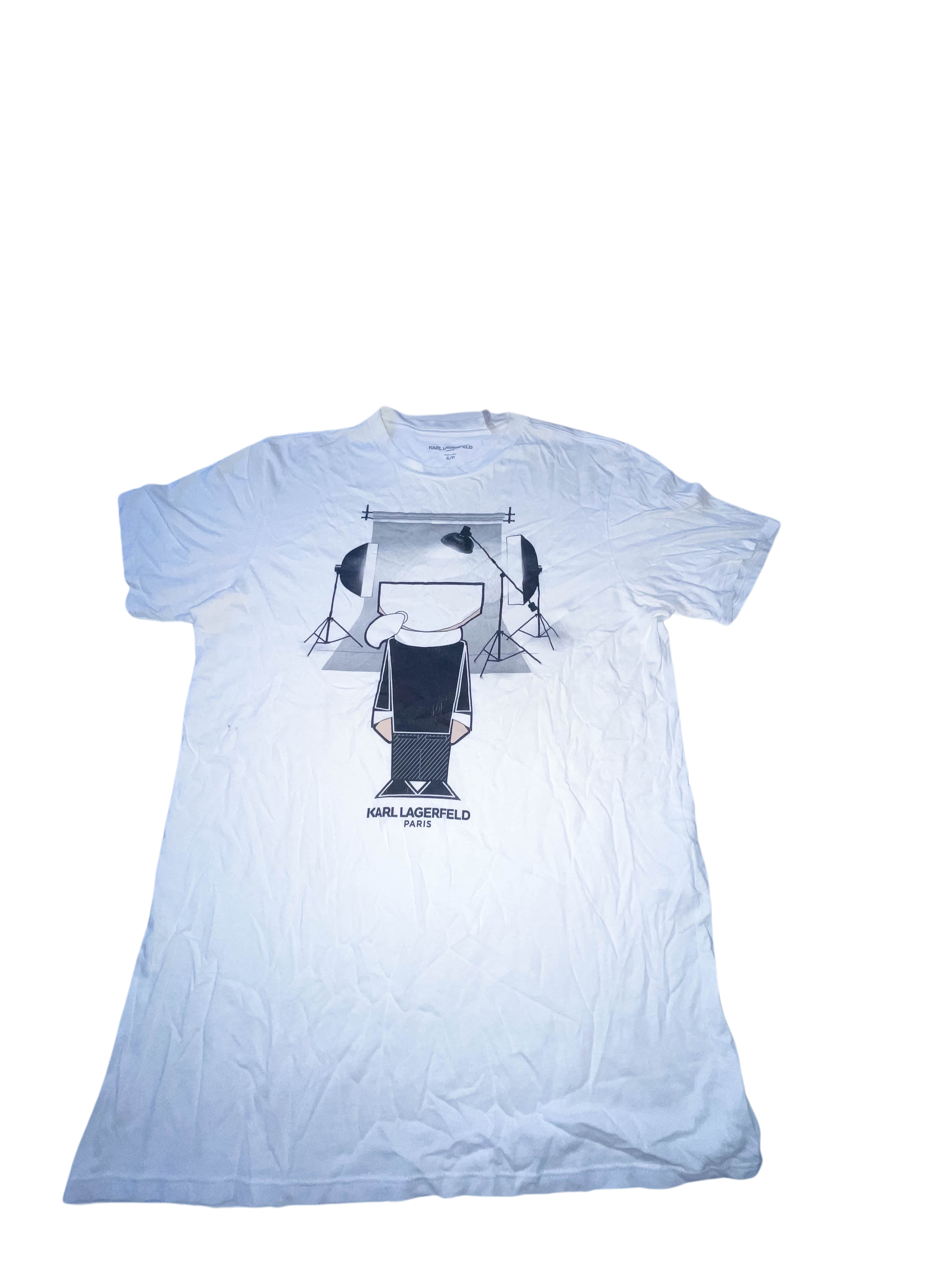 Vintage Karl Lagerfield graphics small white tees