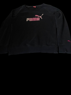Vintage Black puma big logo print crew neck medium sweatshirt