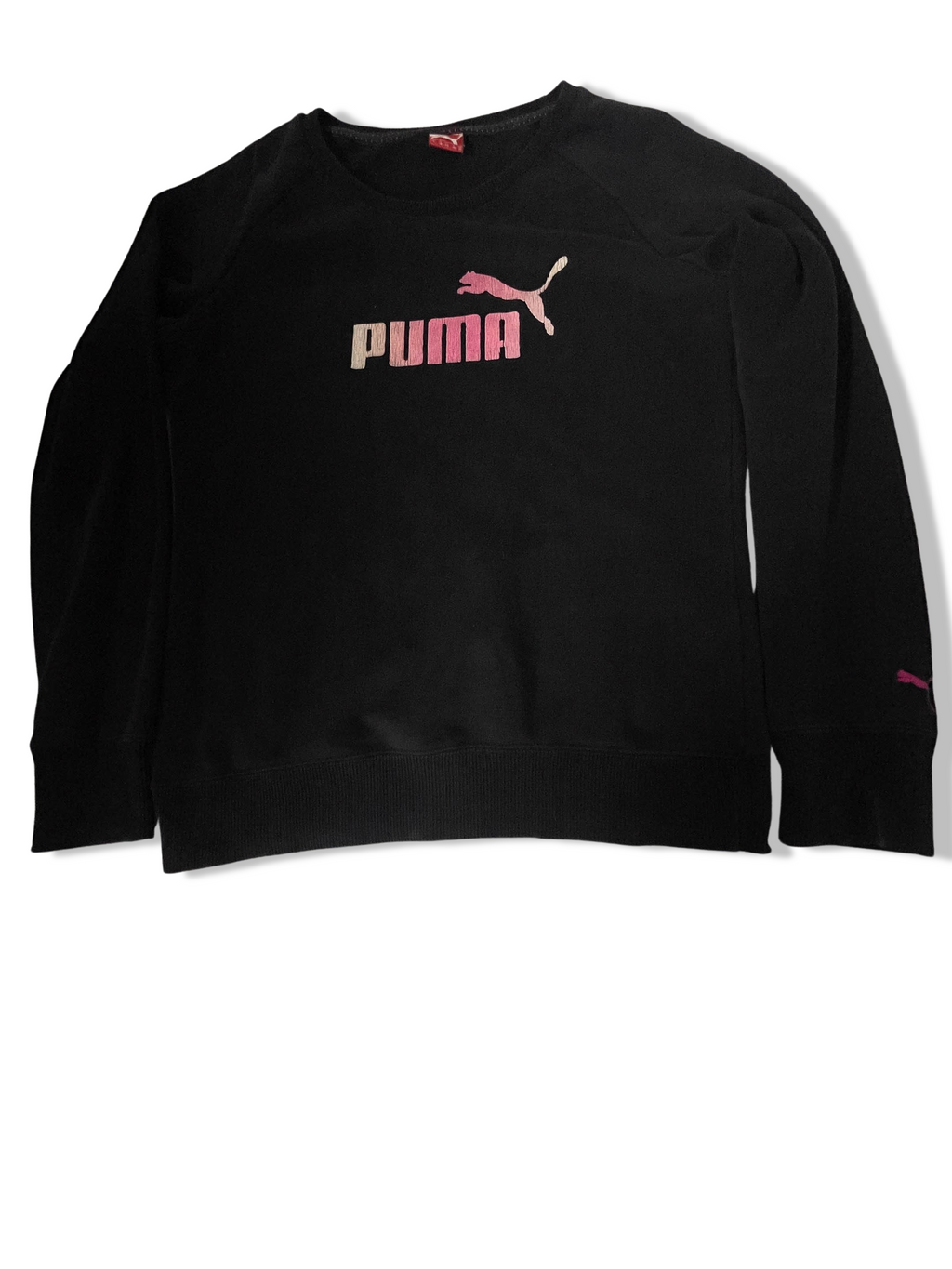 Vintage Black puma big logo print crew neck medium sweatshirt