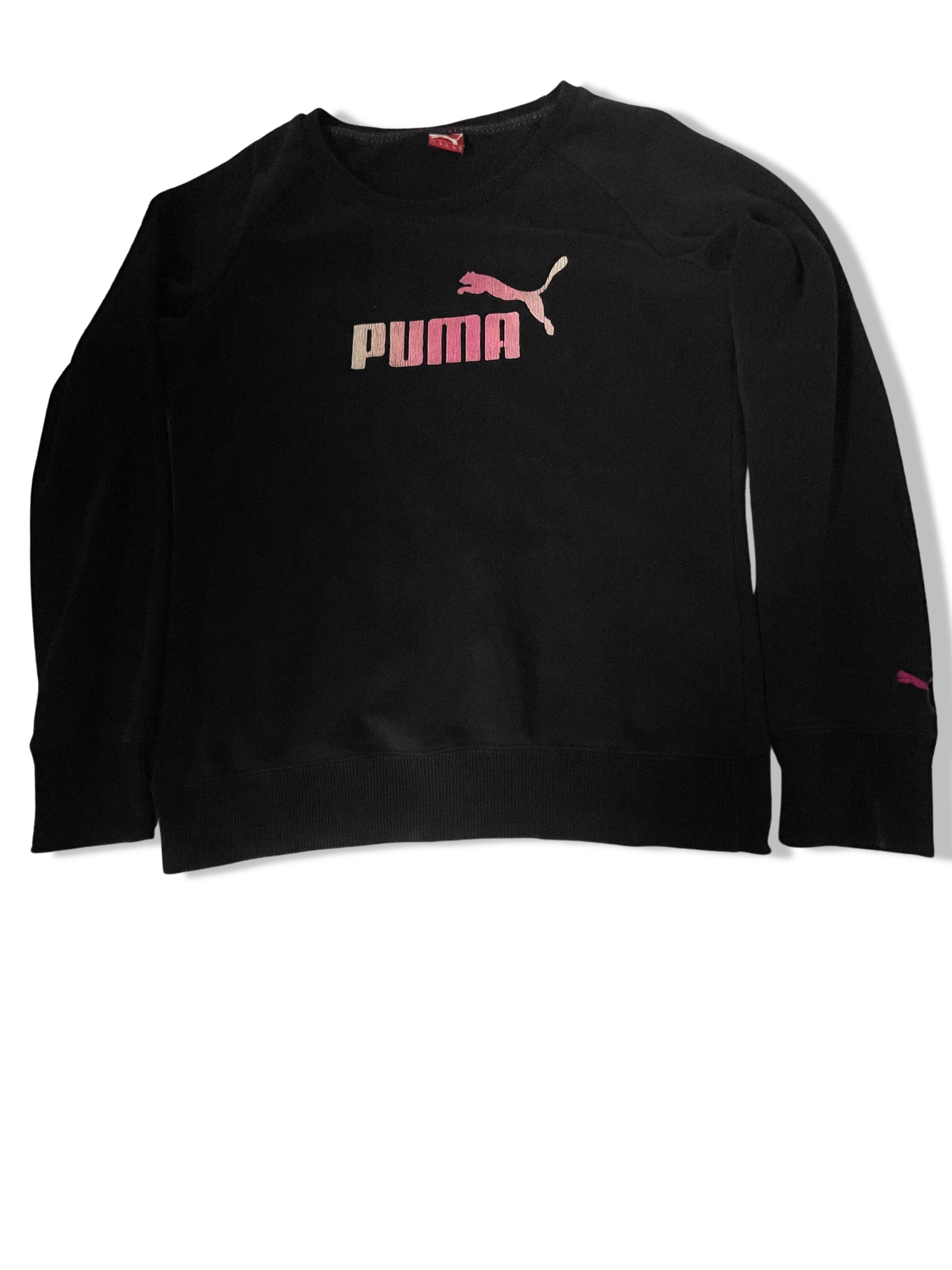Vintage Black puma big logo print crew neck medium sweatshirt