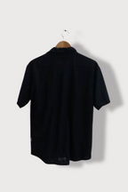 Vintage Zeepmayer black stripped mens large short sleeve shirt
