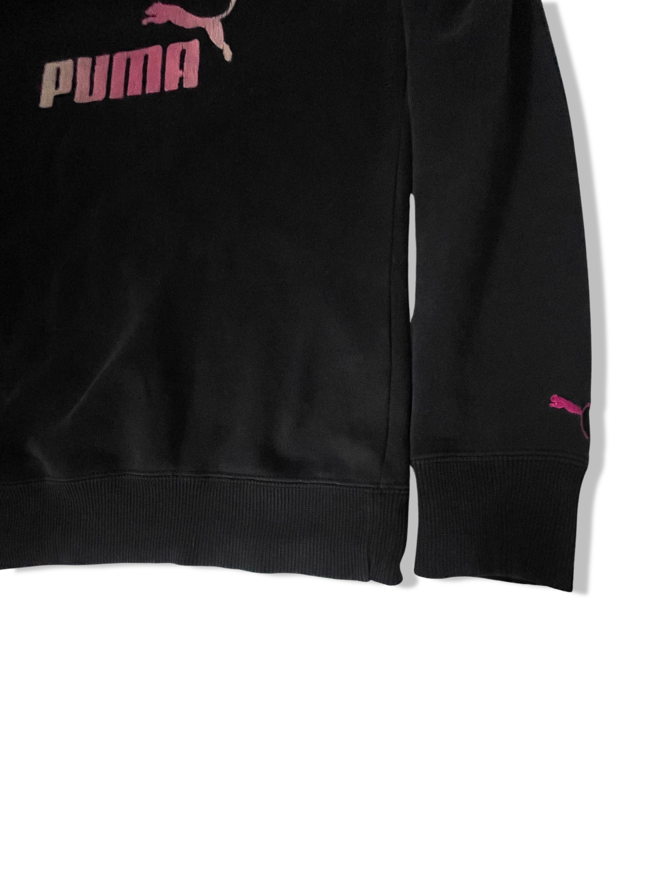 Vintage Black puma big logo print crew neck medium sweatshirt