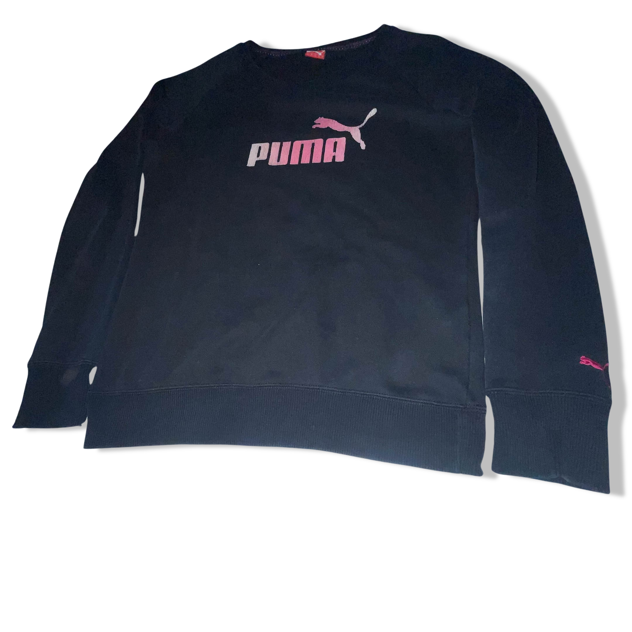 Vintage Black puma big logo print crew neck medium sweatshirt