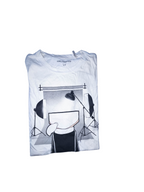 Vintage Karl Lagerfield graphics small white tees