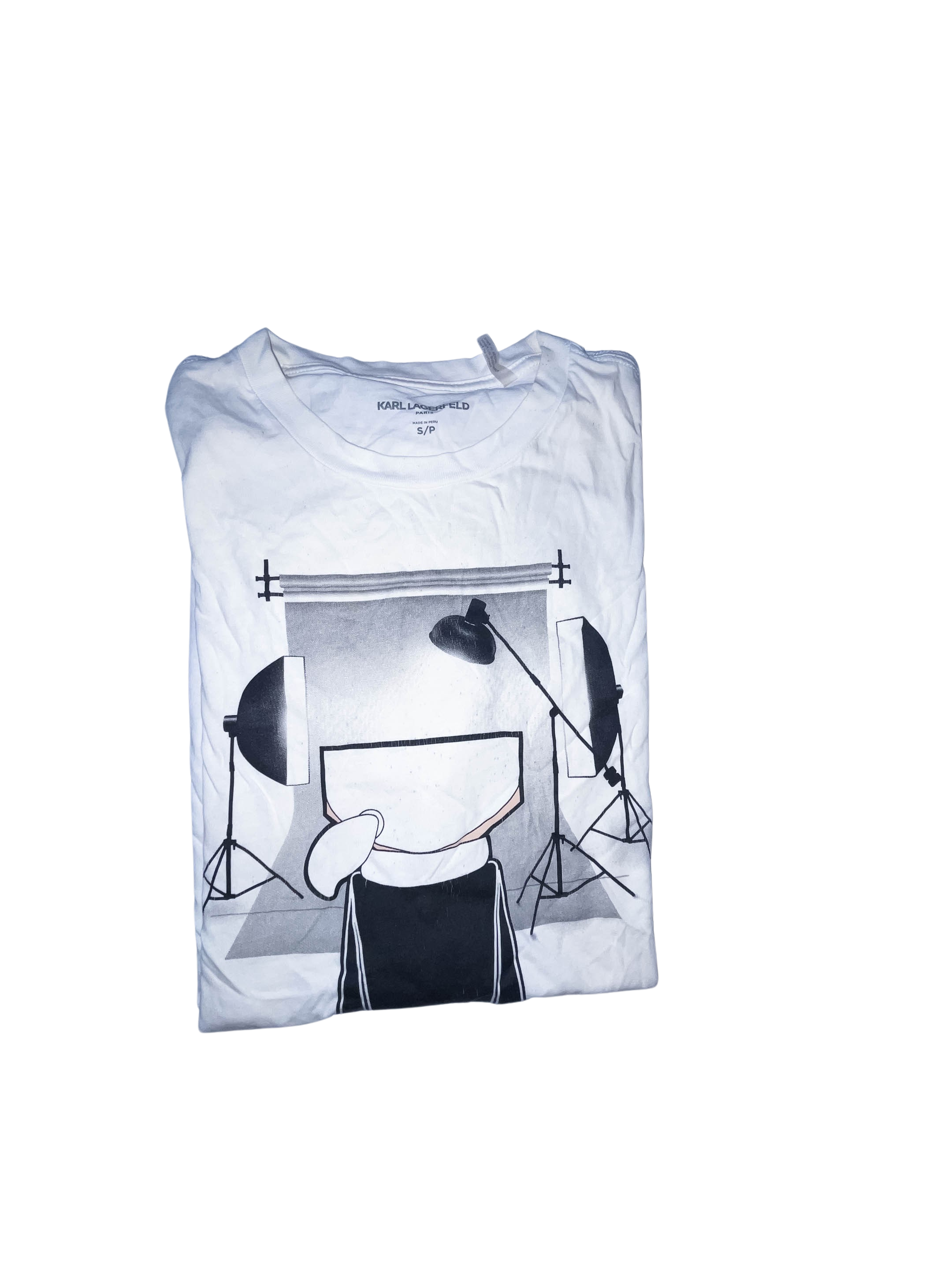 Vintage Karl Lagerfield graphics small white tees