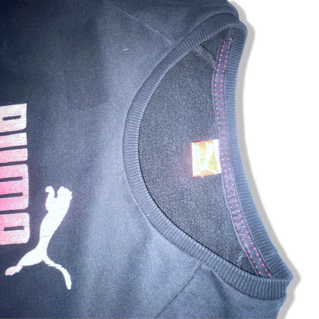Vintage Black puma big logo print crew neck medium sweatshirt
