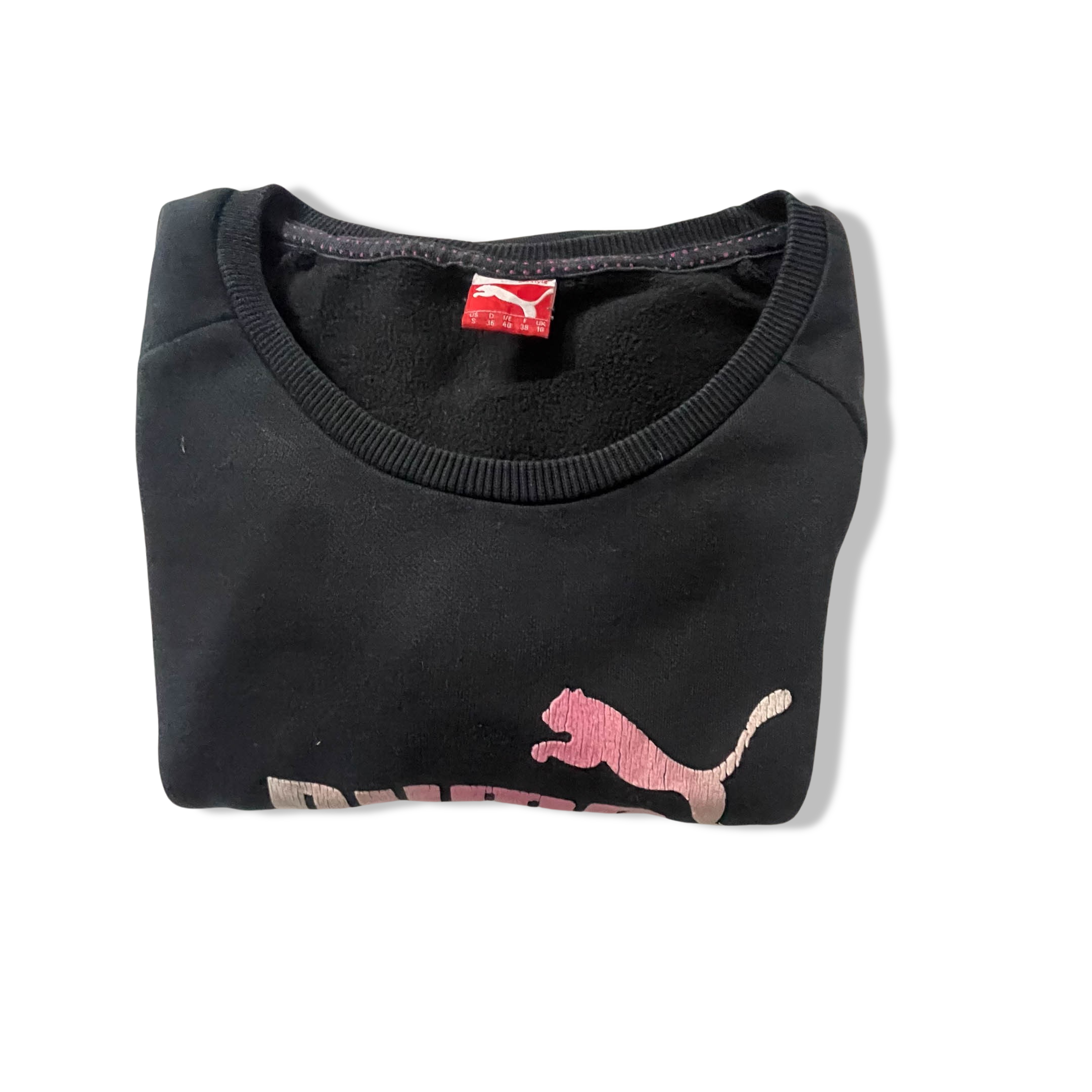 Vintage Black puma big logo print crew neck medium sweatshirt