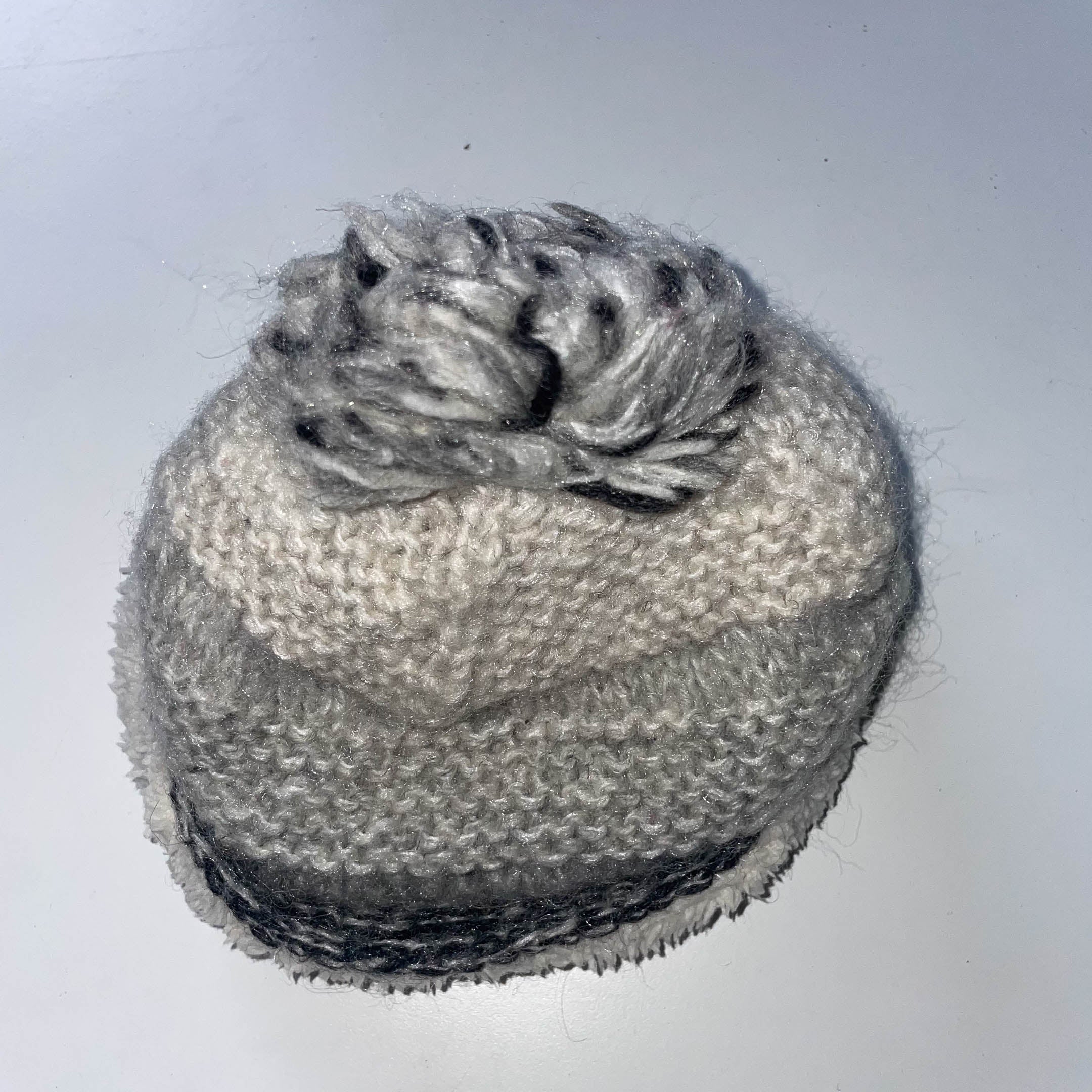 Vintage grey pachamama wool beanie cap