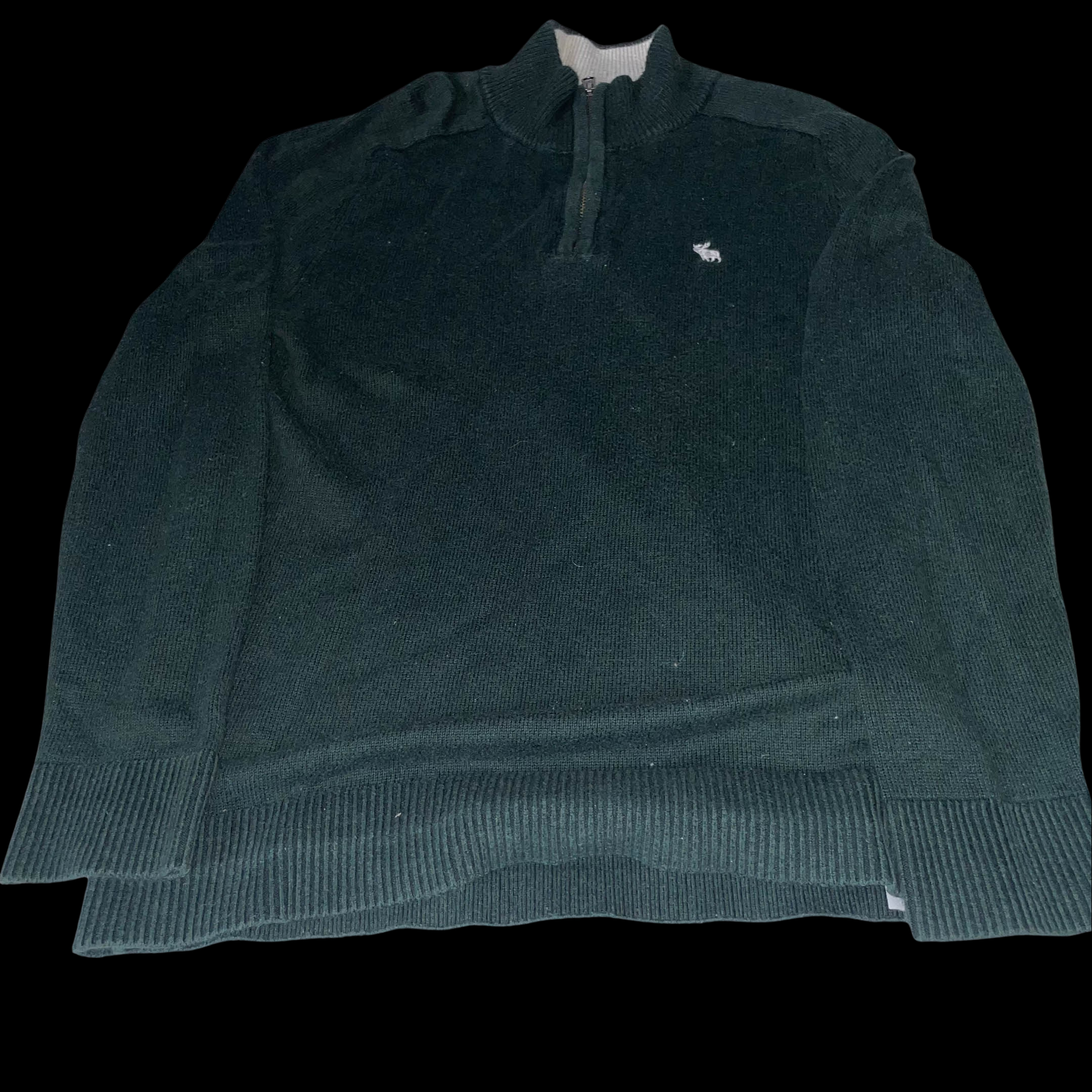 Vintage Abercrombie & fitch khaki green high neck 1/4 zip up small sweater