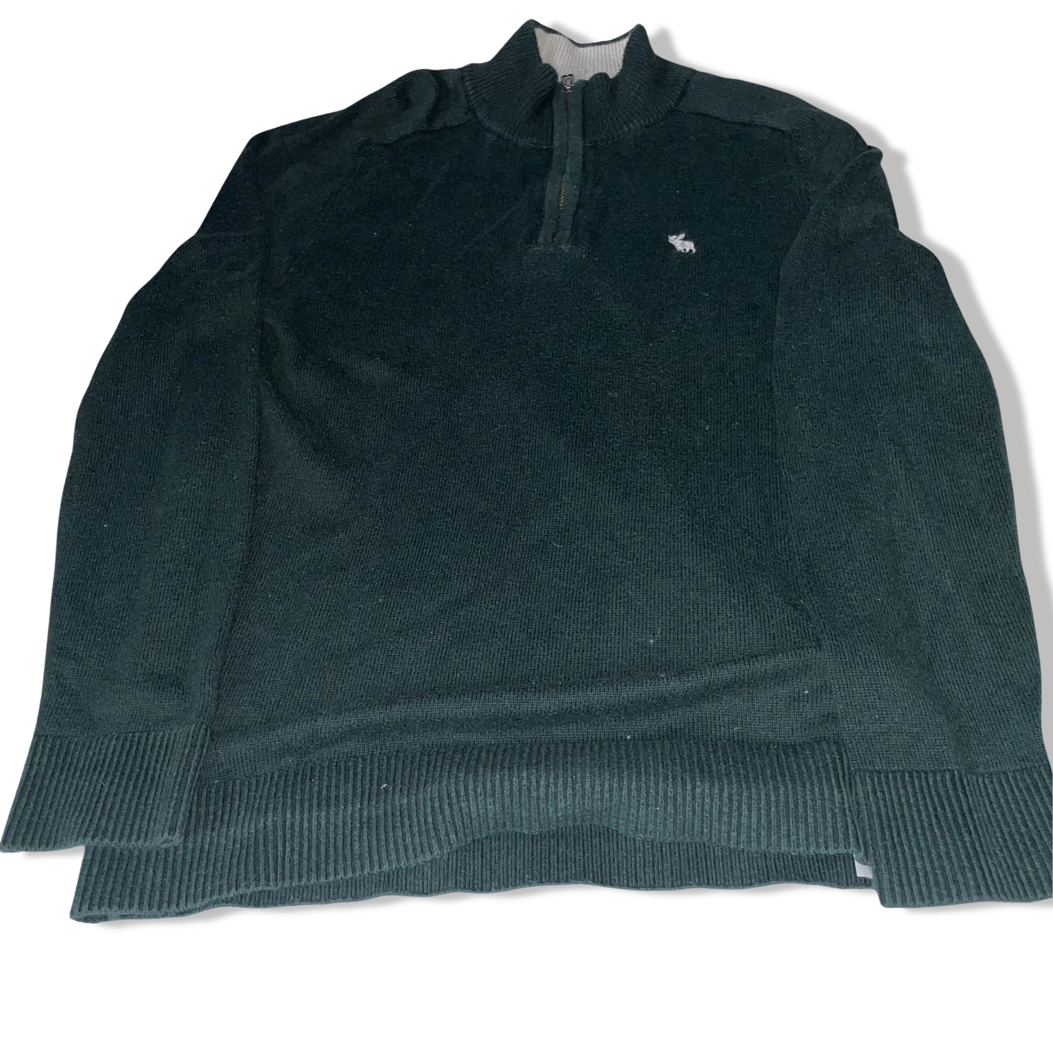 Vintage Abercrombie & fitch khaki green high neck 1/4 zip up small sweater
