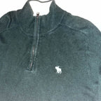 Vintage Abercrombie & fitch khaki green high neck 1/4 zip up small sweater