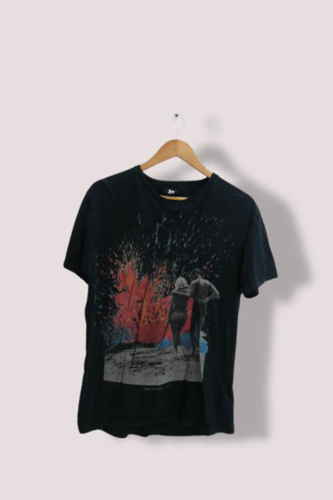 Vintage mens black graphics small short sleeve tshirt
